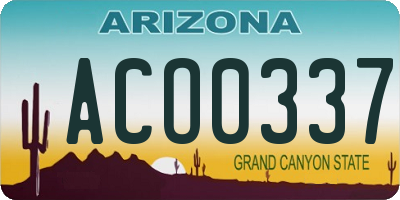AZ license plate ACO0337