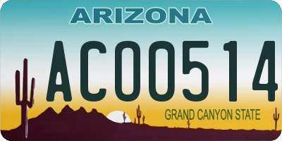 AZ license plate ACO0514