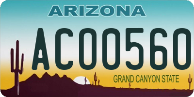 AZ license plate ACO0560