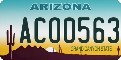 AZ license plate ACO0563