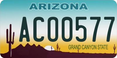 AZ license plate ACO0577
