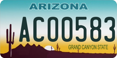 AZ license plate ACO0583