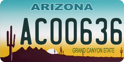 AZ license plate ACO0636