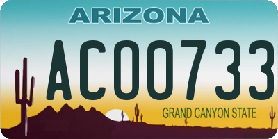 AZ license plate ACO0733