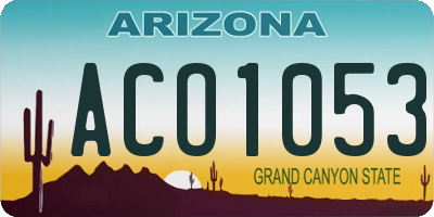 AZ license plate ACO1053