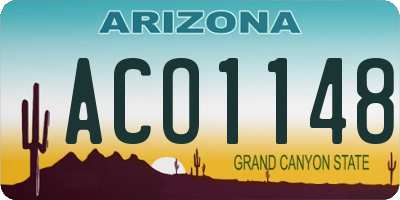AZ license plate ACO1148
