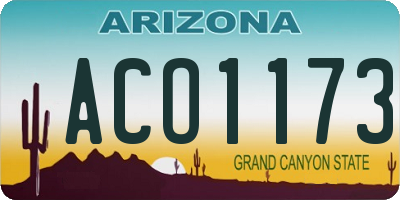 AZ license plate ACO1173
