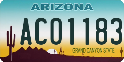 AZ license plate ACO1183