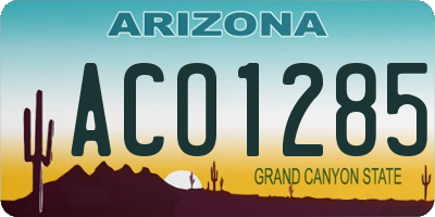 AZ license plate ACO1285