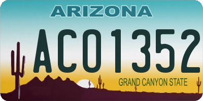 AZ license plate ACO1352