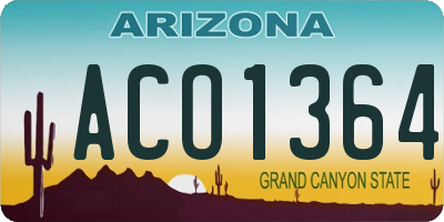AZ license plate ACO1364