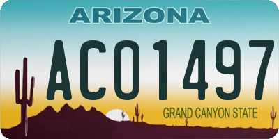 AZ license plate ACO1497