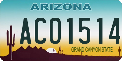 AZ license plate ACO1514