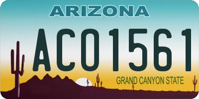 AZ license plate ACO1561