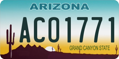 AZ license plate ACO1771