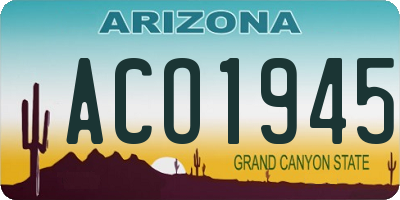 AZ license plate ACO1945