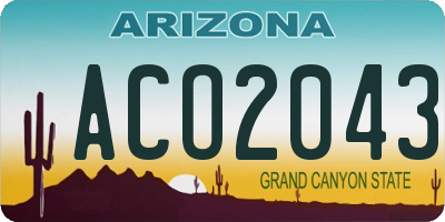 AZ license plate ACO2043