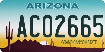 AZ license plate ACO2665