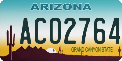 AZ license plate ACO2764