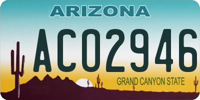 AZ license plate ACO2946