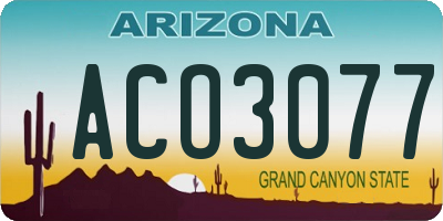 AZ license plate ACO3077