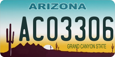 AZ license plate ACO3306