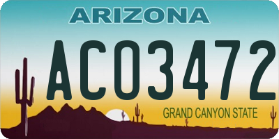 AZ license plate ACO3472