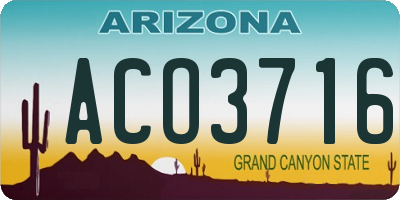 AZ license plate ACO3716