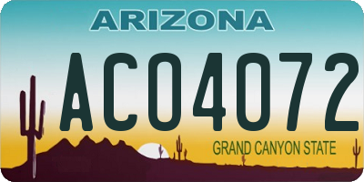 AZ license plate ACO4072
