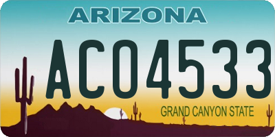 AZ license plate ACO4533