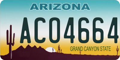 AZ license plate ACO4664
