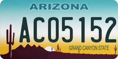 AZ license plate ACO5152