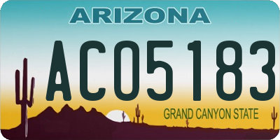 AZ license plate ACO5183