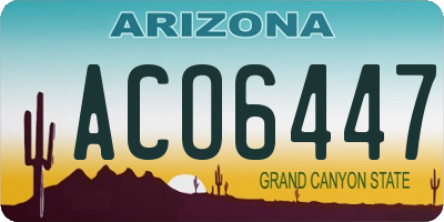 AZ license plate ACO6447
