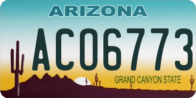AZ license plate ACO6773