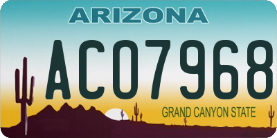 AZ license plate ACO7968