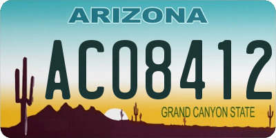 AZ license plate ACO8412