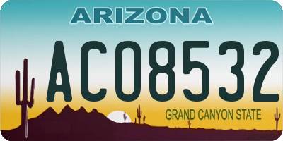 AZ license plate ACO8532