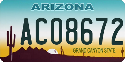 AZ license plate ACO8672