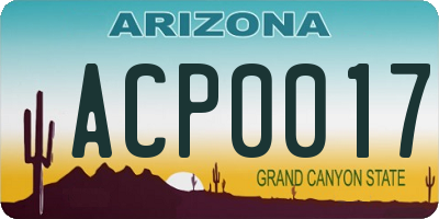 AZ license plate ACP0017
