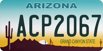 AZ license plate ACP2067
