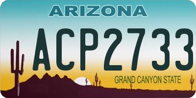 AZ license plate ACP2733