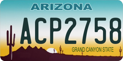 AZ license plate ACP2758