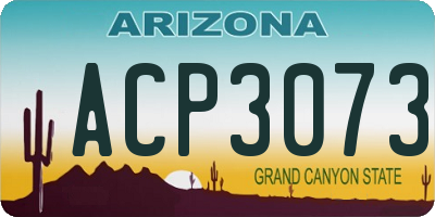 AZ license plate ACP3073