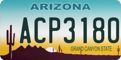 AZ license plate ACP3180