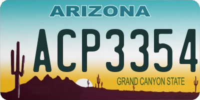 AZ license plate ACP3354