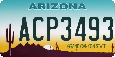 AZ license plate ACP3493
