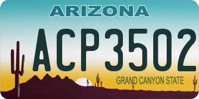 AZ license plate ACP3502