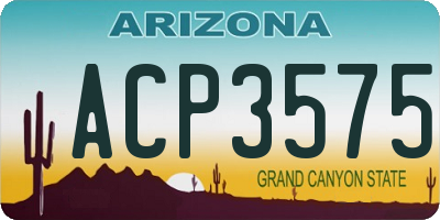 AZ license plate ACP3575