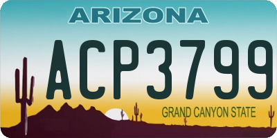 AZ license plate ACP3799